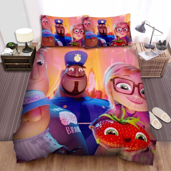 Cloudy With A Chance Of Meatballs Happiness Of Main Characters Bed Sheets Spread Duvet Cover Bedding Set