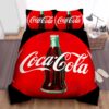 Coca Cola Vintage Bottle On Red Pin Bed Sheets Spread Duvet Cover Bedding Set