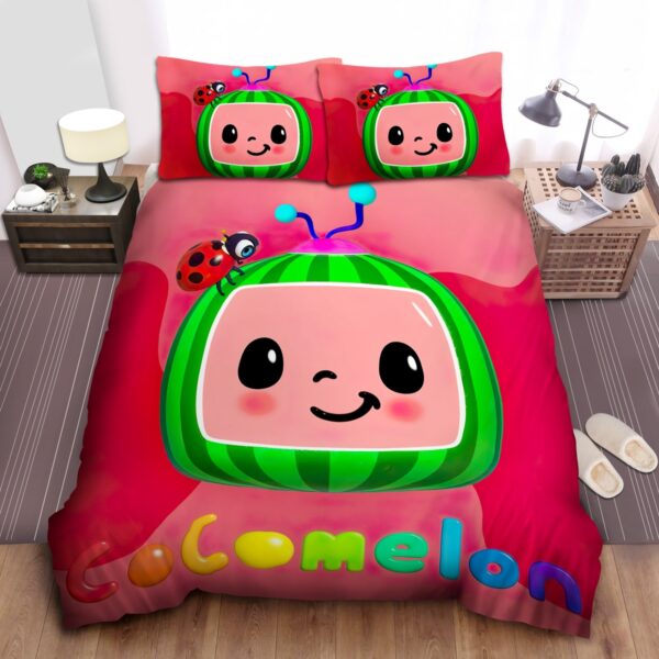 Cocomelon TV Cute Logo Bed Sheets Spread Duvet Cover Bedding Set