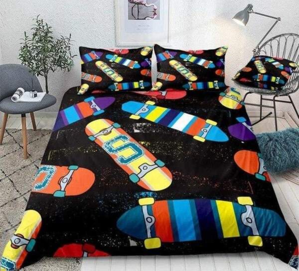 Colorful Skateboard Bed Sheets Spread Duvet Cover Bedding Set
