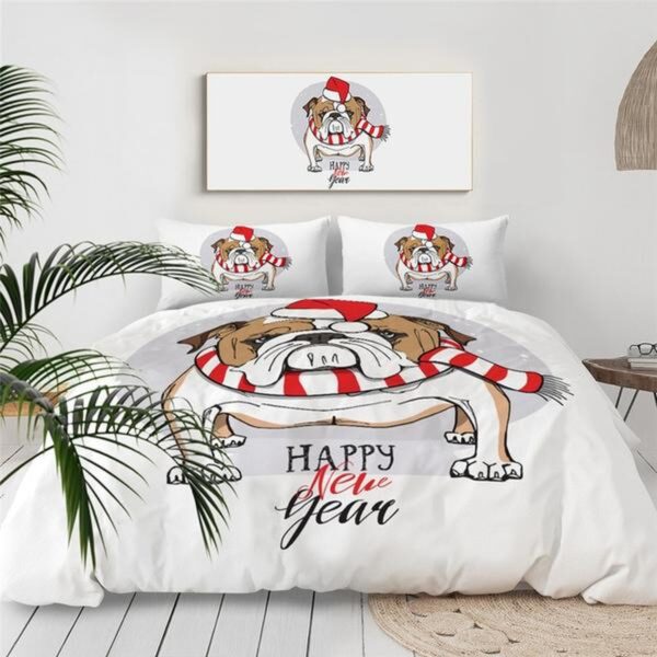Cool Bulldog Dogs Bed Sheets Spread Duvet Cover Bedding Set