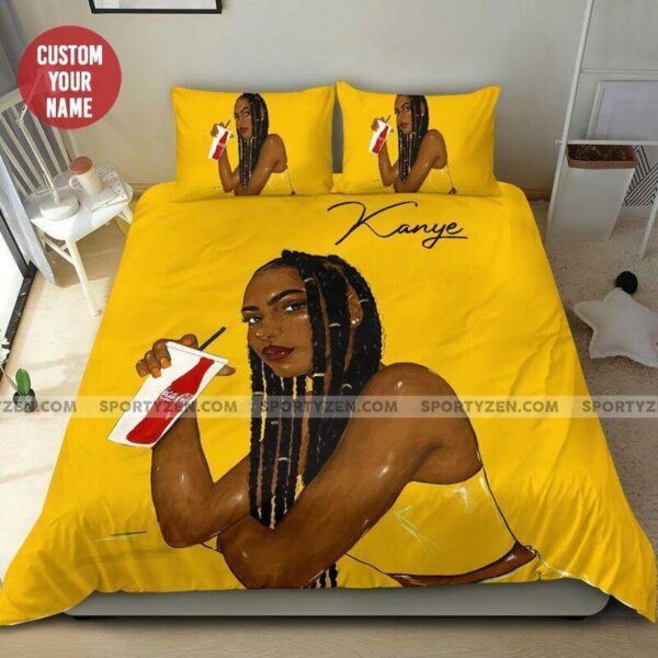 Cool Girl Drink Coke Custom Name Duvet Cover Bedding Set