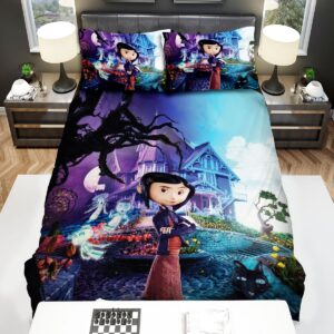 Coraline And The House Halloween Bed Sheets Spread Duvet Cover Bedding Set