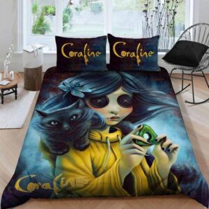 Coraline Bedding Set Sleepy Halloween And Christmas Duvet Cover Pillow Cases