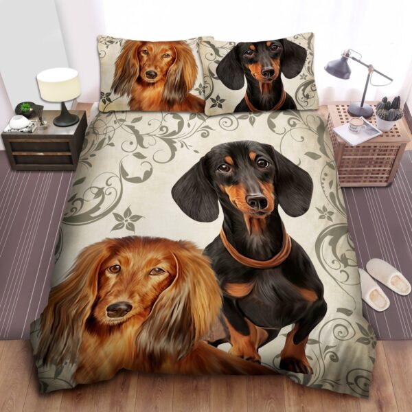 Dachshund Dogs Lovers Bedding Set Duvet Cover Pillow Cases