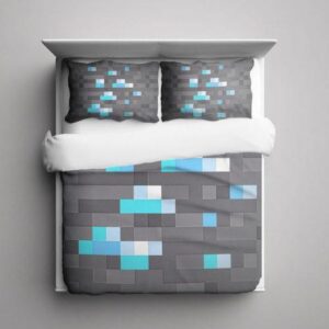 Diamond Ore Minecraft Creeper 3d Duvet Cover Bedding Set