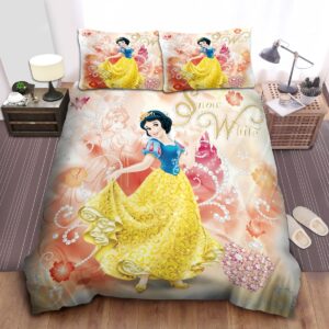 Disney Princess Snow White Sparkle Jewelry Bed Sheet Spread Duvet Cover Bedding Set