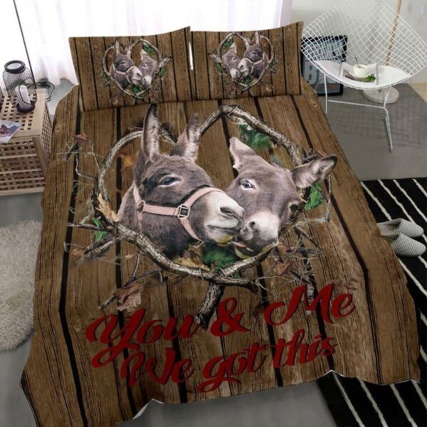 Donkey Couple You And Me We Got This Bed Sheets Spread Duvet Cover Bedding Set