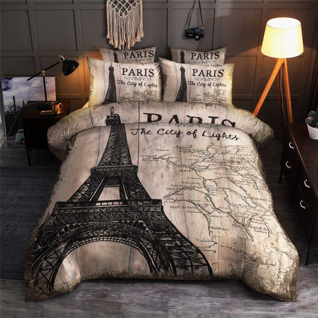 Eiffel Tower In Paris Bed Sheets Spread Duvet Cover Bedding Set ...