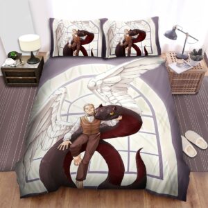 Good Omens Big Black Snake Bed Sheets Spread Duvet Cover Bedding Set