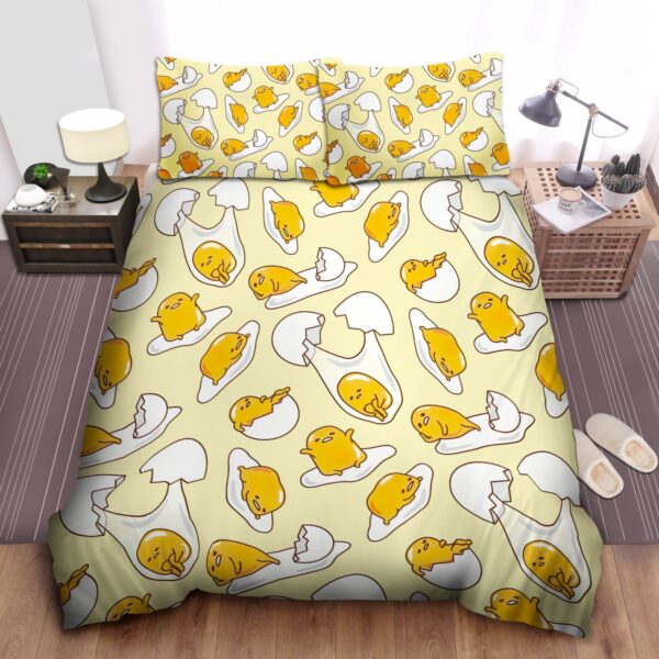 Gudetama The Depression Egg Pattern Bed Sheets Spread Duvet Cover Bedding Set