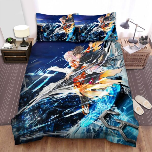 Guilty Crown Shu And Inori City Bed Sheets Spread Duvet Cover Bedding Set