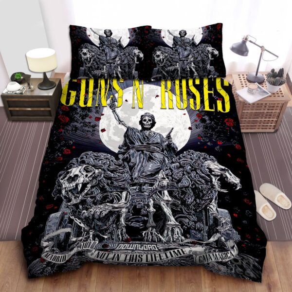 Guns N Roses Not In This Life Time Tour Poster Bed Sheet Spread Duvet Cover Bedding Set
