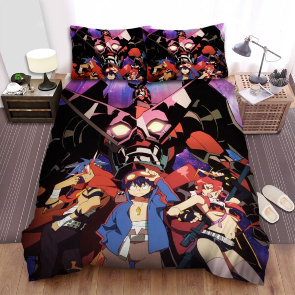 Gurren Lagann Anime Bed Sheets Spread Comforter Duvet Cover Bedding Set