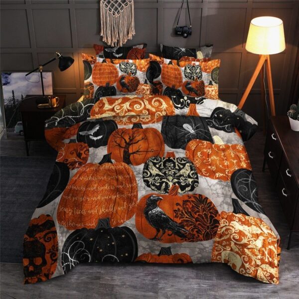 Halloween Bed Sheets Spread Comforter Duvet Cover Bedding Set