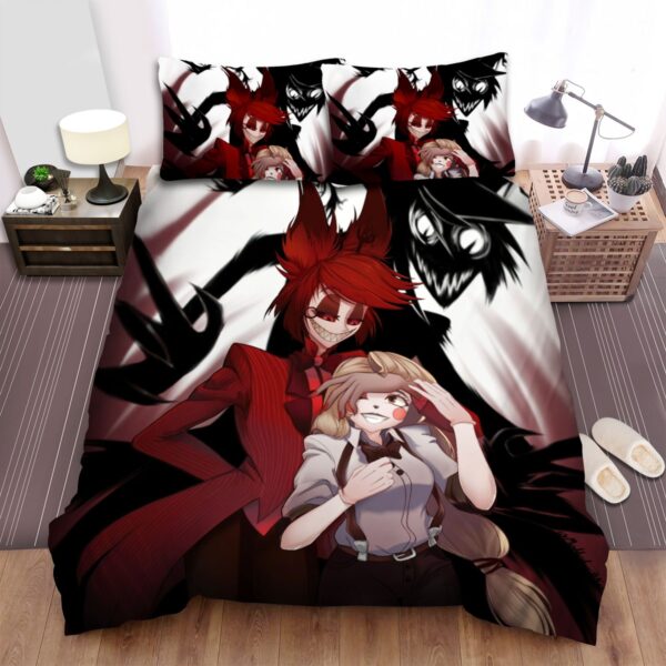 Hazbin Hotel Alastor And Charlie Bed Sheets Spread Duvet Cover Bedding Set