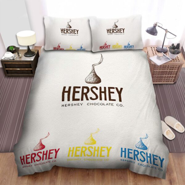 Hersheys Vintage Chocolate Co Logo Bed Sheets Spread Duvet Cover Bedding Set