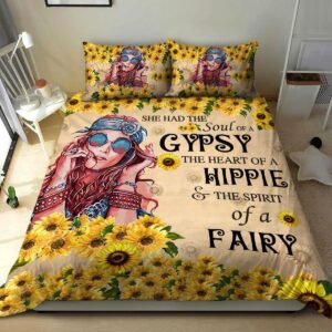Hippie Girl Bed Sheets Spread Duvet Cover Bedding Set