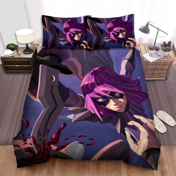 Hit Girl Low Poly Illustration Bed Sheets Spread Duvet Cover Bedding Set