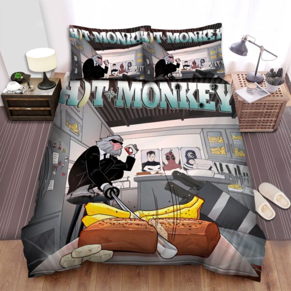 Hit Monkey Banana Bread Art Cover Bed Sheets Spread Duvet Cover Bedding Set