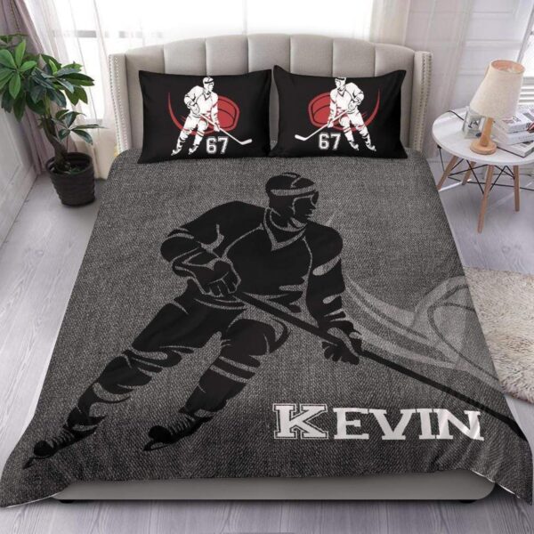 Hockey Custom Duvet Cover Bedding Set Player With Your Name