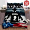Hockey Flag American Personalized Custom Name Number Duvet Cover Bedding Set