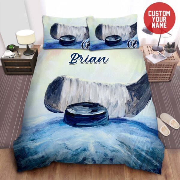 Hockey Stick Painting Custom Name Duvet Cover Bedding Set