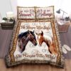 Horse He Keeps Me Safe She Keeps Me Wild Bed Sheets Spread Comforter Duvet Cover Bedding Set