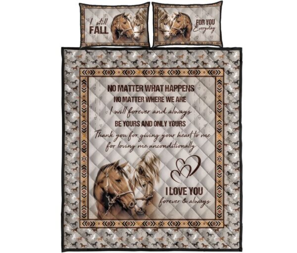 Horse I Love You Forever Always Quilt Bedding Set