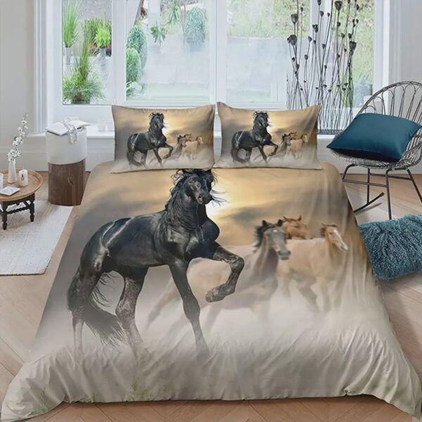 Horses Running Bed Sheets Spread Duvet Cover Bedding Set