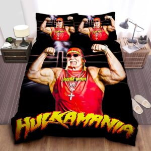 Hulk Hogan Posing In Wrestling Ring Bed Sheet Spread Duvet Cover Bedding Set