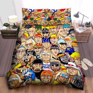Hulk Hogan Wwe Costumes Cartoon Bed Sheet Spread Duvet Cover Bedding Set