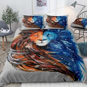 Ice Fire Lion Bed Sheets Spread Duvet Cover Bedding Set