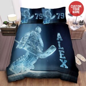 Ice Hockey Goalie Custom Duvet Cover Bedding Set With Your Name