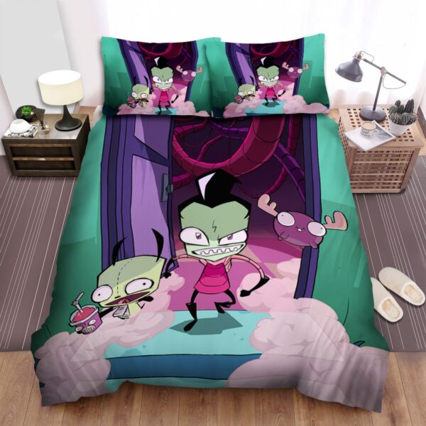 Invader Zim Entering The House The Horror Zim The Bed Sheets Spread Duvet Cover Bedding Set