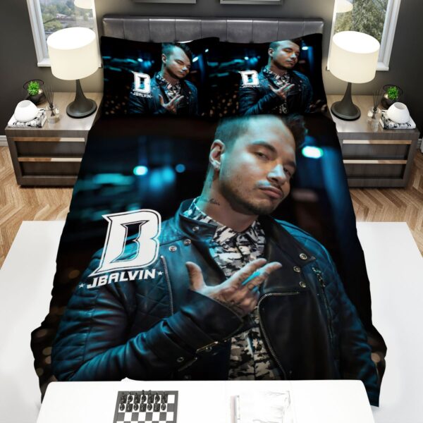 J Balvin B Symbol Wallpaper Bed Sheets Spread Duvet Cover Bedding Set