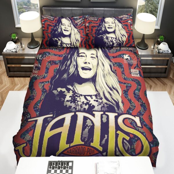 Janis Joplin Poster Bed Sheets Spread Duvet Cover Bedding Set