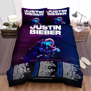 Justin Bieber In Justice World Tour Poster Bed Sheets Spread Duvet Cover Bedding Set