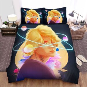 Justin Bieber Long Yellow Hair Illustration Bed Sheets Spread Duvet Cover Bedding Set