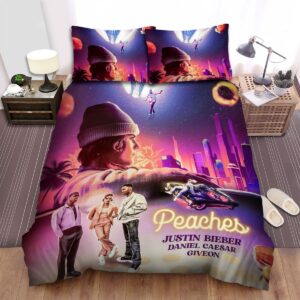 Justin Bieber Peaches Single Art Poster Bed Sheets Spread Duvet Cover Bedding Set