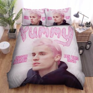 Justin Bieber Yummy Single Promotion Art Bed Sheets Spread Duvet Cover Bedding Set