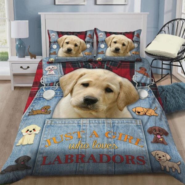 Labrador Im Just A Girl Who Love Labradors Bed Sheets Spread Comforter Duvet Cover Bedding Set