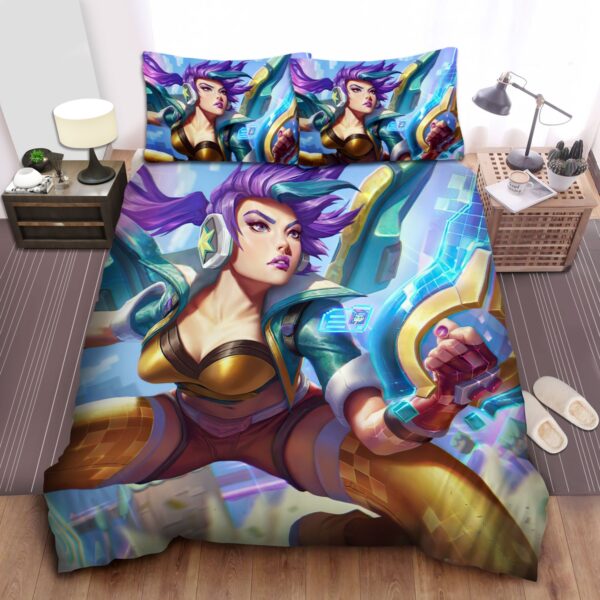 League Of Legends Arcade Kaisa Champion Bed Sheets Spread Comforter Duvet Cover Bedding Set