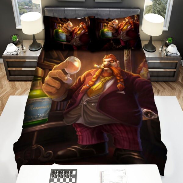 League Of Legends Gragas Esq Splash Art Bed Sheets Spread Duvet Cover Bedding Set