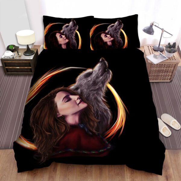 Legacies 2018 Hope Mikaelson Gray Wolf Artwork Bed Sheets Spread Duvet Cover Bedding Set
