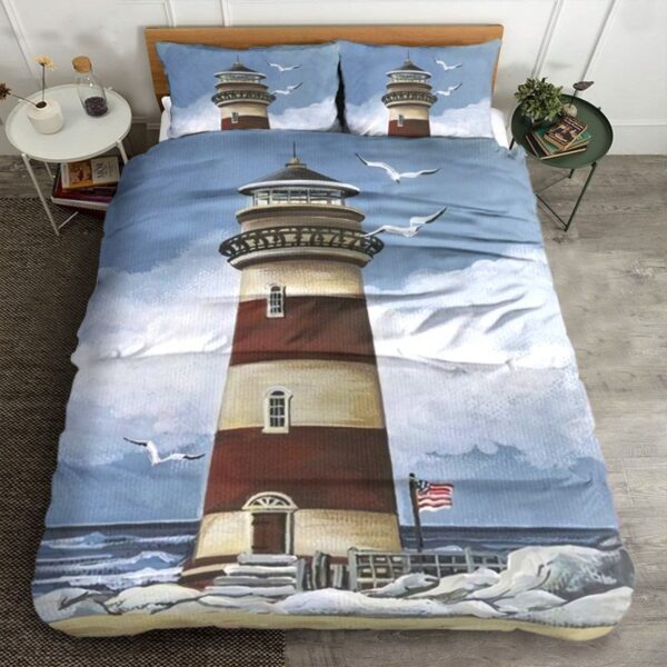 Lighthouse Beside The Ocean Bed Sheets Spread Duvet Cover Bedding Set Perfect Gifts For Lighthouse Lover Gifts For Birthday Christmas Thanksgiving