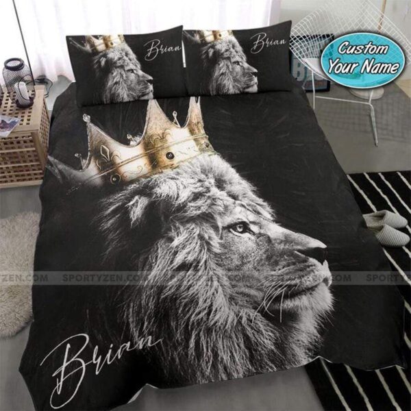 Lion King Black Background Personalized Custom Duvet Cover Bedding Set