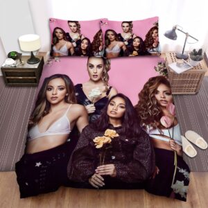 Little Mix Members And Flowers Bed Sheets Spread Duvet Cover Bedding Set