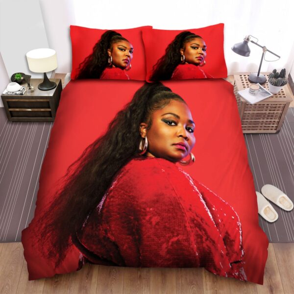 Lizzo Music Red Dress Bed Sheets Spread Comforter Duvet Cover Bedding Set