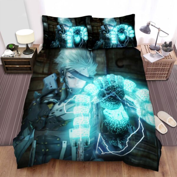 Metal Gear Solid Raiden Holding The Electric Bone Bed Sheets Spread Duvet Cover Bedding Set